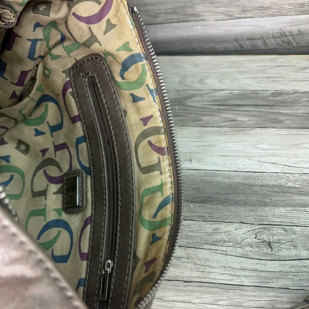 Vintage Guess Shoulder Bag Womens Stitched Quilted Hobo Y2K Chunky G Purse